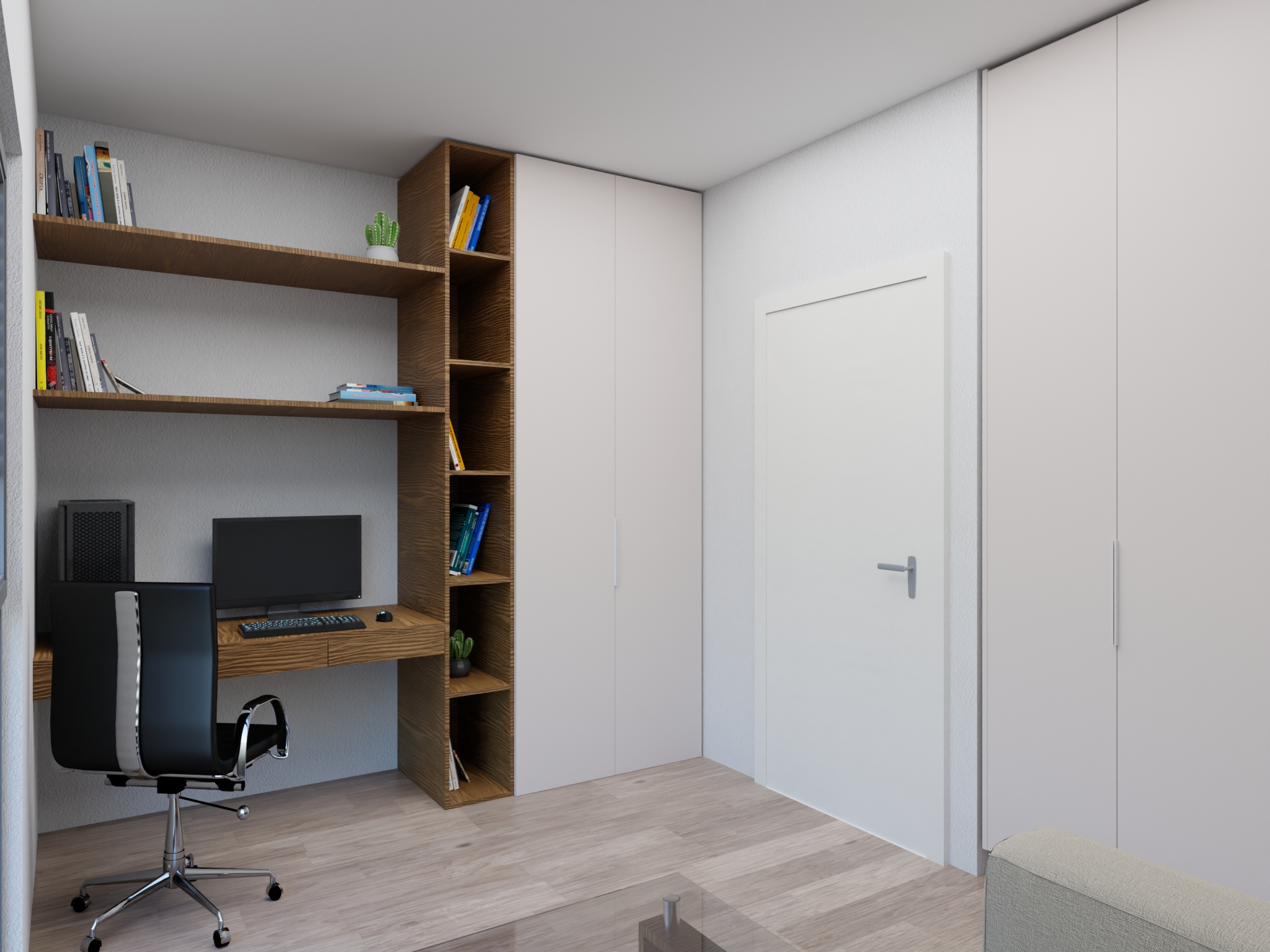 3d vizualizacija prostora radna soba