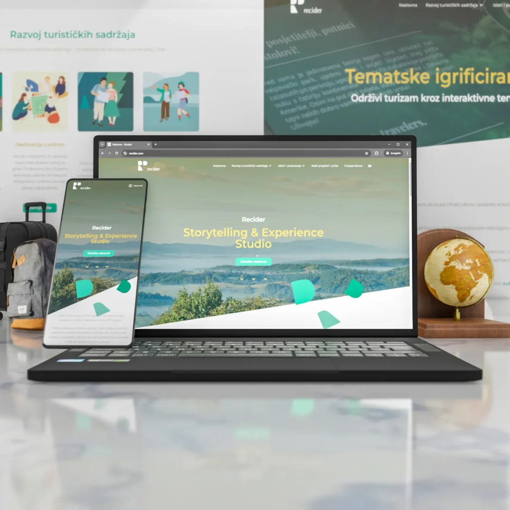 Web dizajn za turistički studio Recider iz Hrvatske – responzivna web stranica za storytelling i razvoj turističkih sadržaja